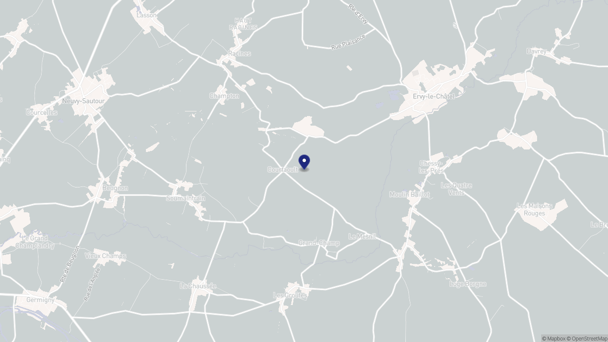 Aperçu cartographique de Courtaoult, centré sur la commune