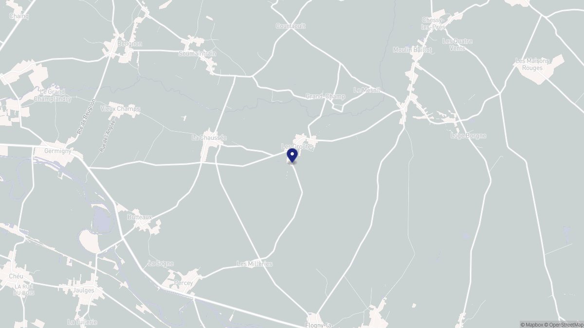 Aperçu cartographique de Les Croûtes, centré sur la commune