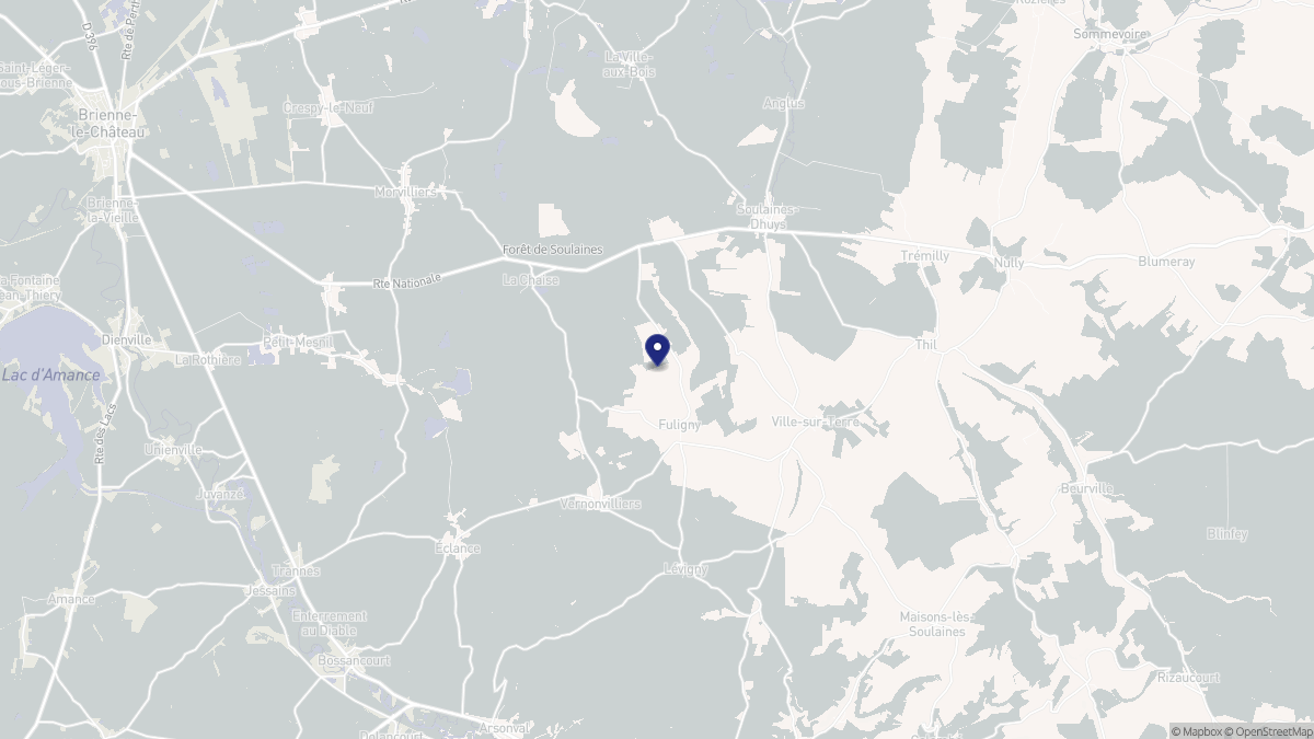 Aperçu cartographique de Fuligny, centré sur la commune