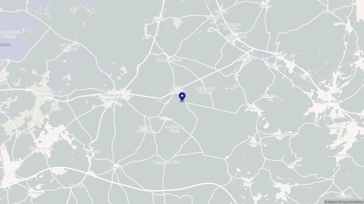Aperçu cartographique de Magny-Fouchard, centré sur la commune