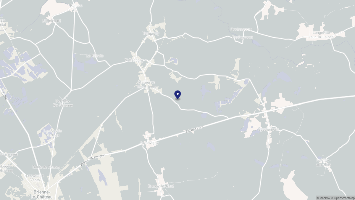 Aperçu cartographique de Maizières-lès-Brienne, centré sur la commune