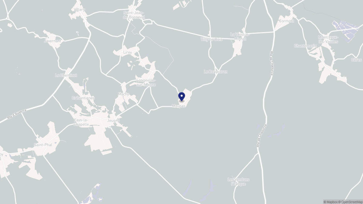Aperçu cartographique de Maupas, centré sur la commune