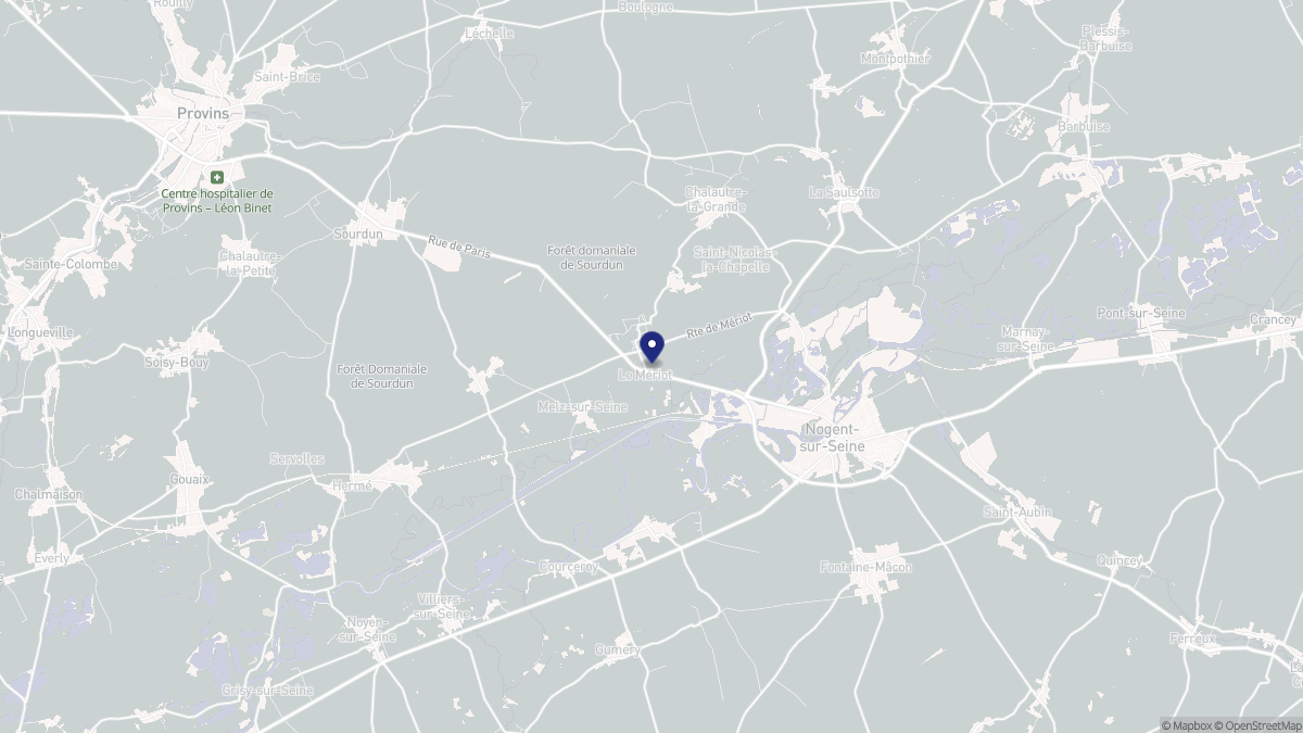 Aperçu cartographique de Le Mériot, centré sur la commune