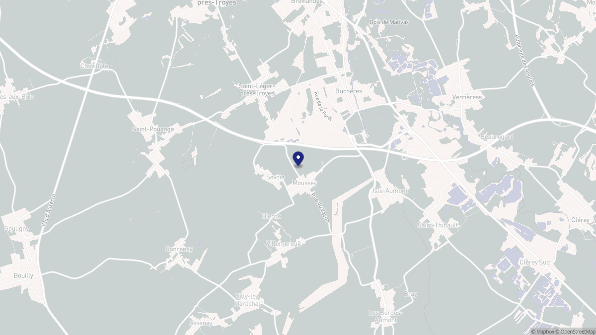 Aperçu cartographique de Moussey, centré sur la commune