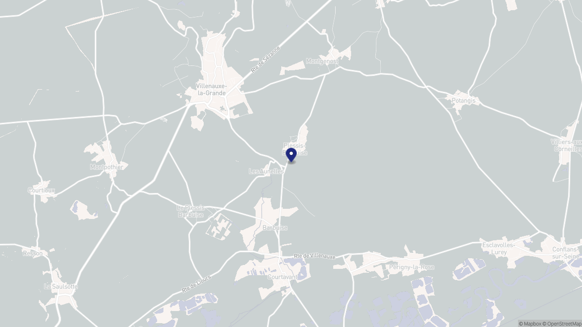 Aperçu cartographique de Plessis-Barbuise, centré sur la commune