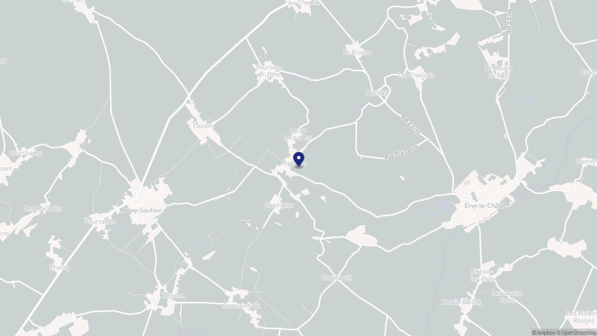 Aperçu cartographique de Racines, centré sur la commune