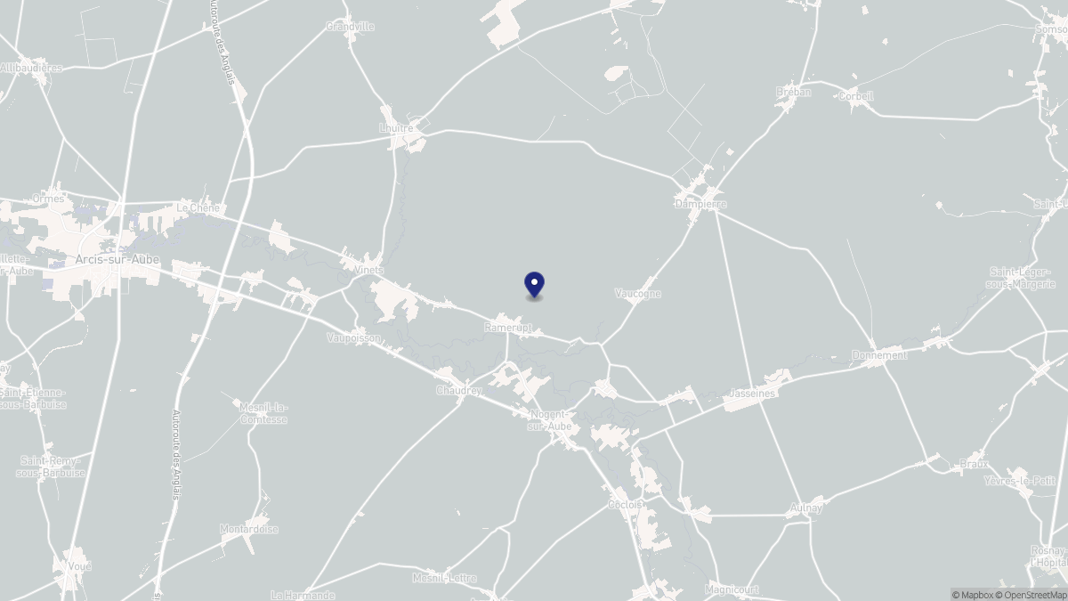 Aperçu cartographique de Ramerupt, centré sur la commune