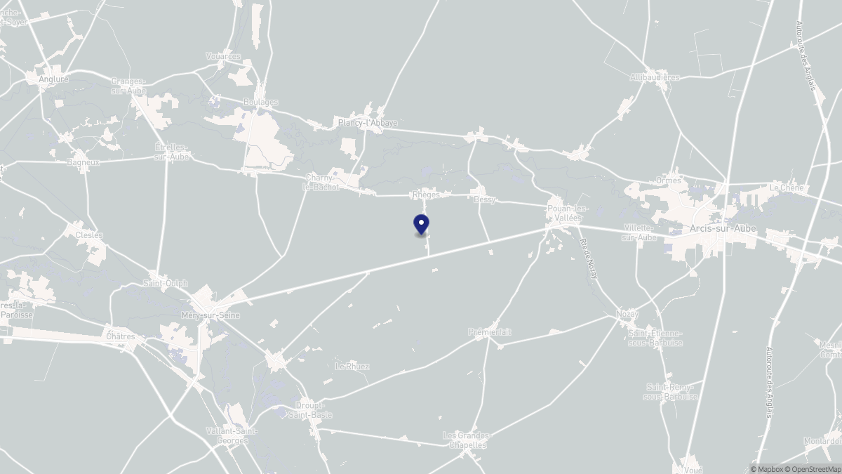 Aperçu cartographique de Rhèges, centré sur la commune