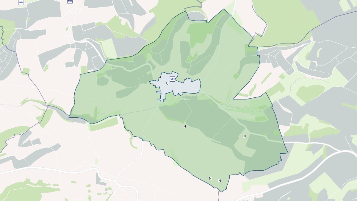 Aperçu cartographique de Rouvres-les-Vignes, centré sur la commune