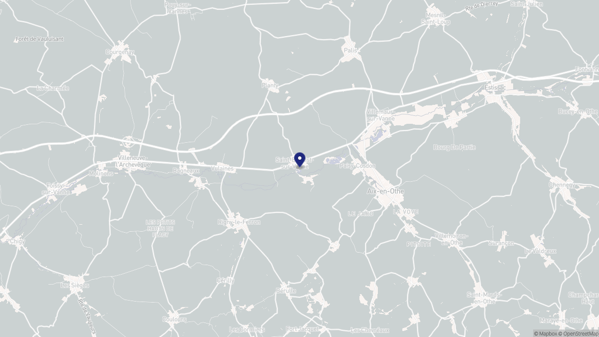 Aperçu cartographique de Saint-Benoist-sur-Vanne, centré sur la commune