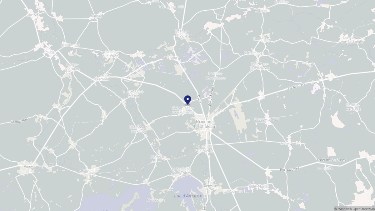Aperçu cartographique de Saint-Léger-sous-Brienne, centré sur la commune