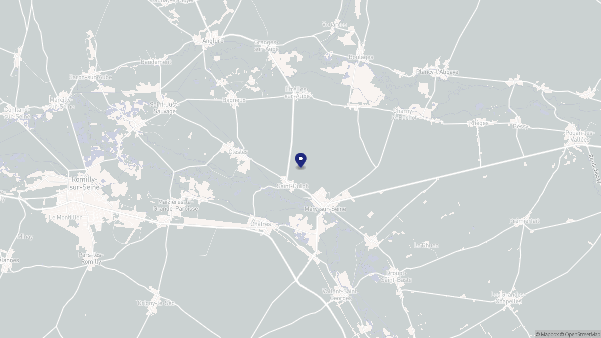 Aperçu cartographique de Saint-Oulph, centré sur la commune