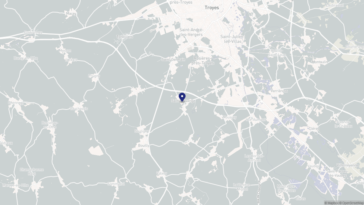 Aperçu cartographique de Saint-Pouange, centré sur la commune