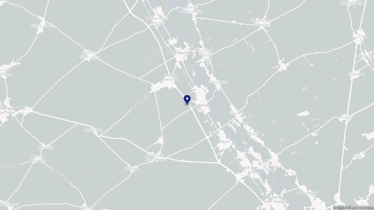 Aperçu cartographique de Savières, centré sur la commune