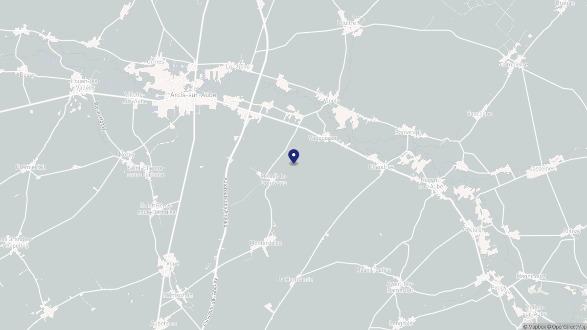 Aperçu cartographique de Vaupoisson, centré sur la commune