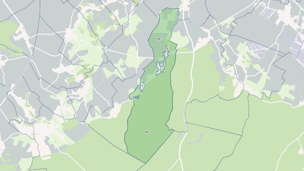 Aperçu cartographique de La Vendue-Mignot, centré sur la commune