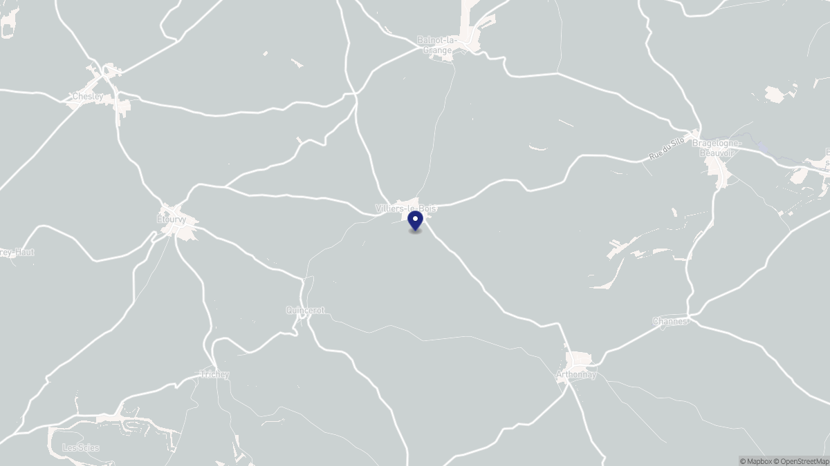 Aperçu cartographique de Villiers-le-Bois, centré sur la commune