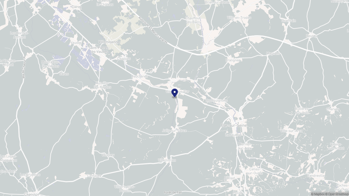 Aperçu cartographique de Virey-sous-Bar, centré sur la commune