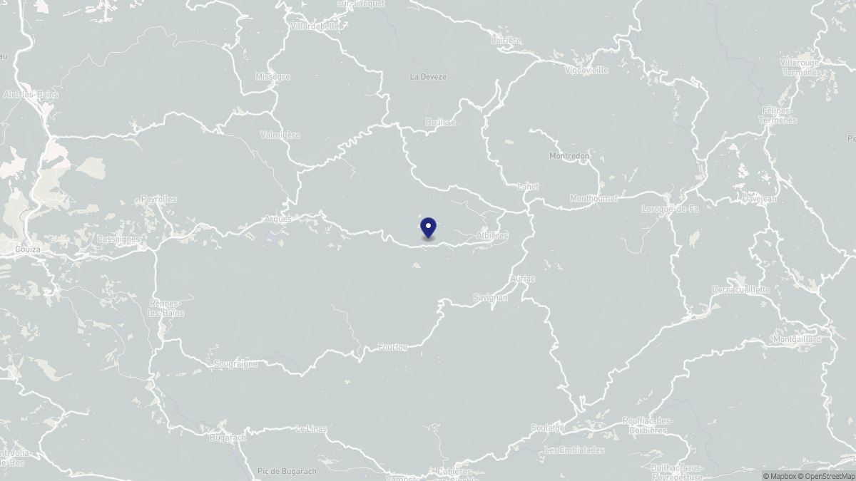 Aperçu cartographique de Albières, centré sur la commune