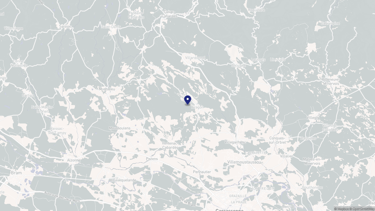 Aperçu cartographique de Aragon, centré sur la commune