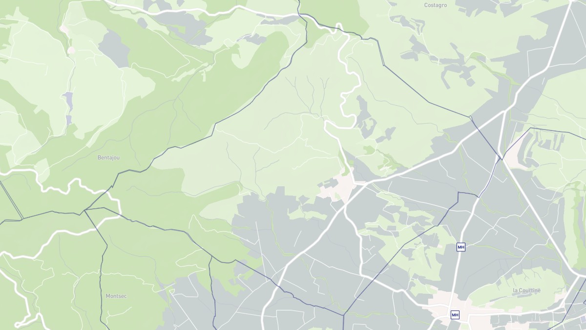 Aperçu cartographique de Arquettes-en-Val, centré sur la commune