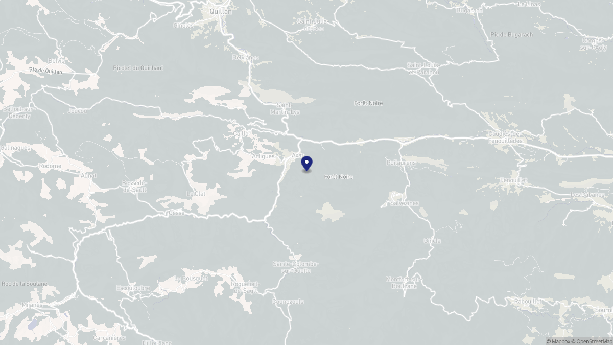 Aperçu cartographique de Axat, centré sur la commune