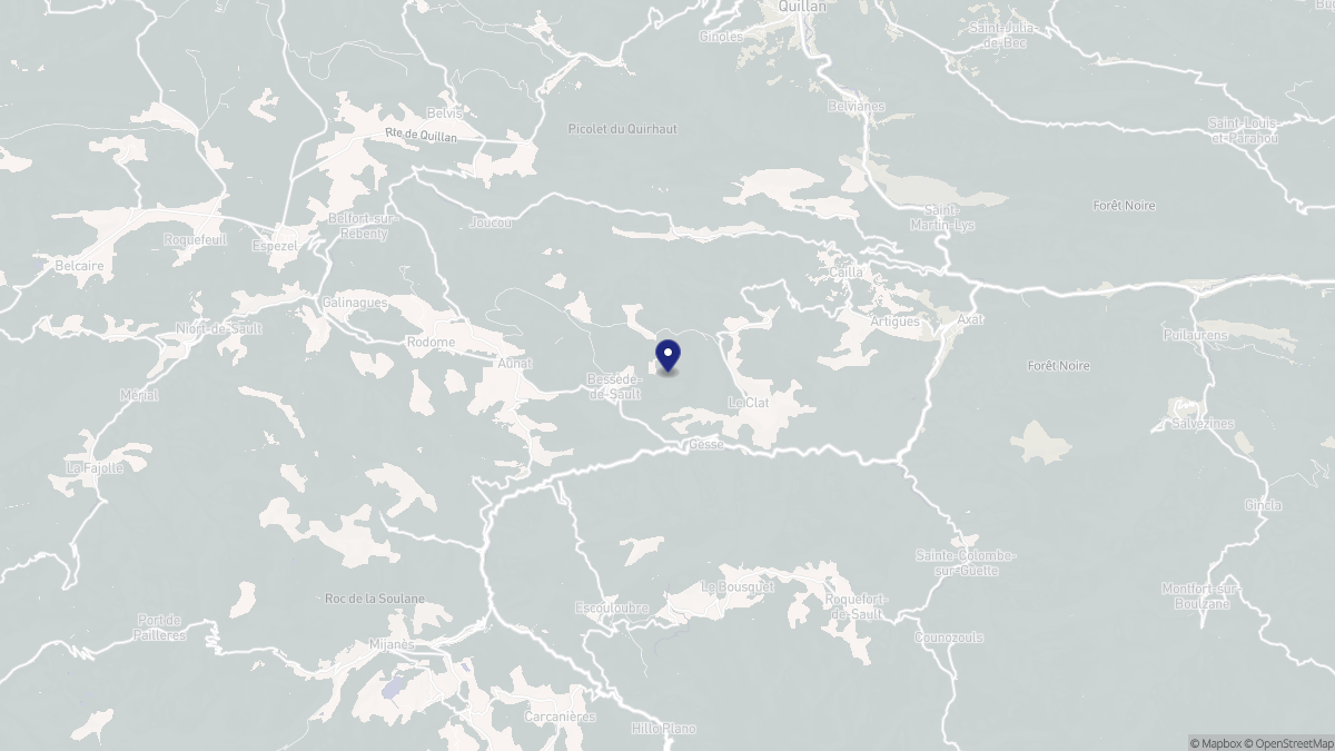 Aperçu cartographique de Bessède-de-Sault, centré sur la commune