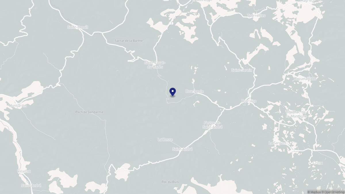 Aperçu cartographique de Bourigeole, centré sur la commune