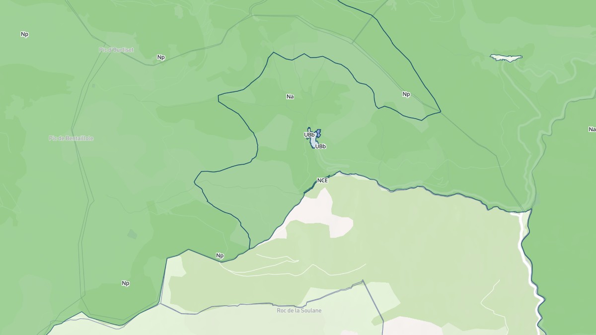 Aperçu cartographique de Campagna-de-Sault, centré sur la commune