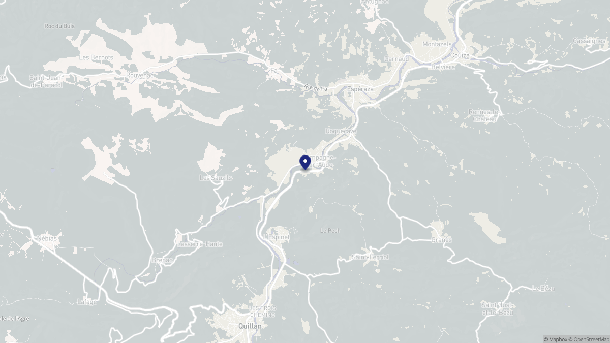Aperçu cartographique de Campagne-sur-Aude, centré sur la commune