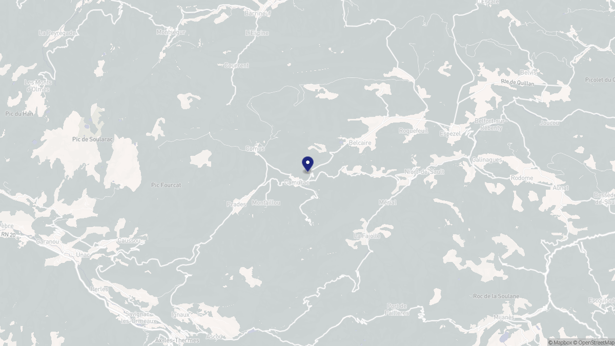 Aperçu cartographique de Camurac, centré sur la commune