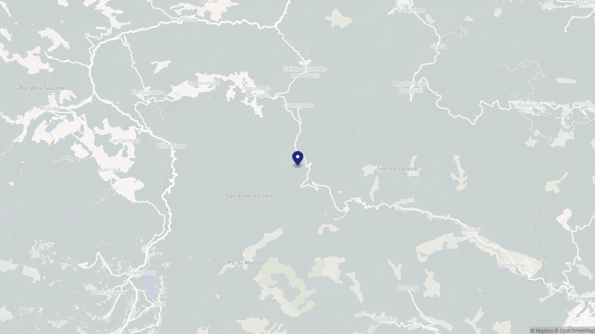 Aperçu cartographique de Counozouls, centré sur la commune