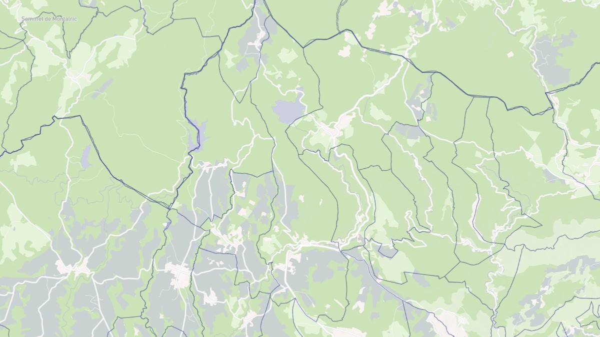 Aperçu cartographique de Cuxac-Cabardès, centré sur la commune