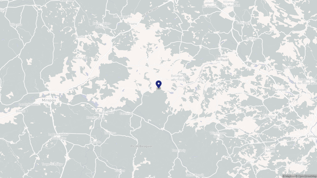 Aperçu cartographique de Escueillens-et-Saint-Just-de-Bélengard, centré sur la commune