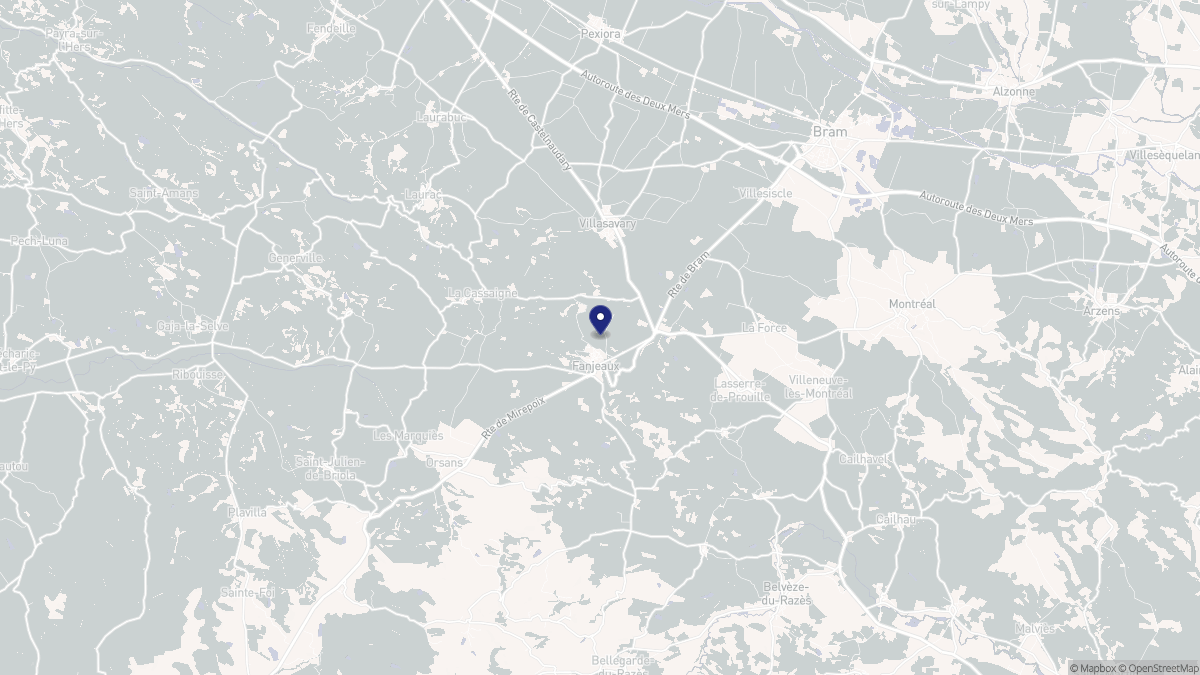 Aperçu cartographique de Fanjeaux, centré sur la commune