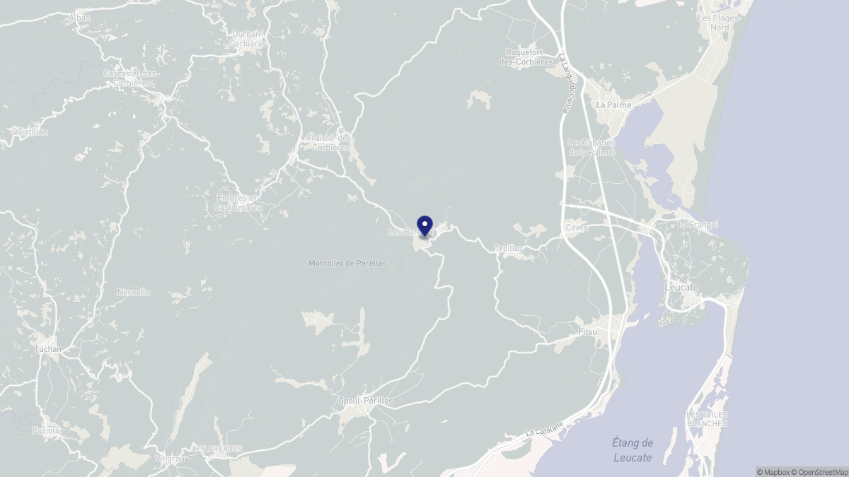 Aperçu cartographique de Feuilla, centré sur la commune