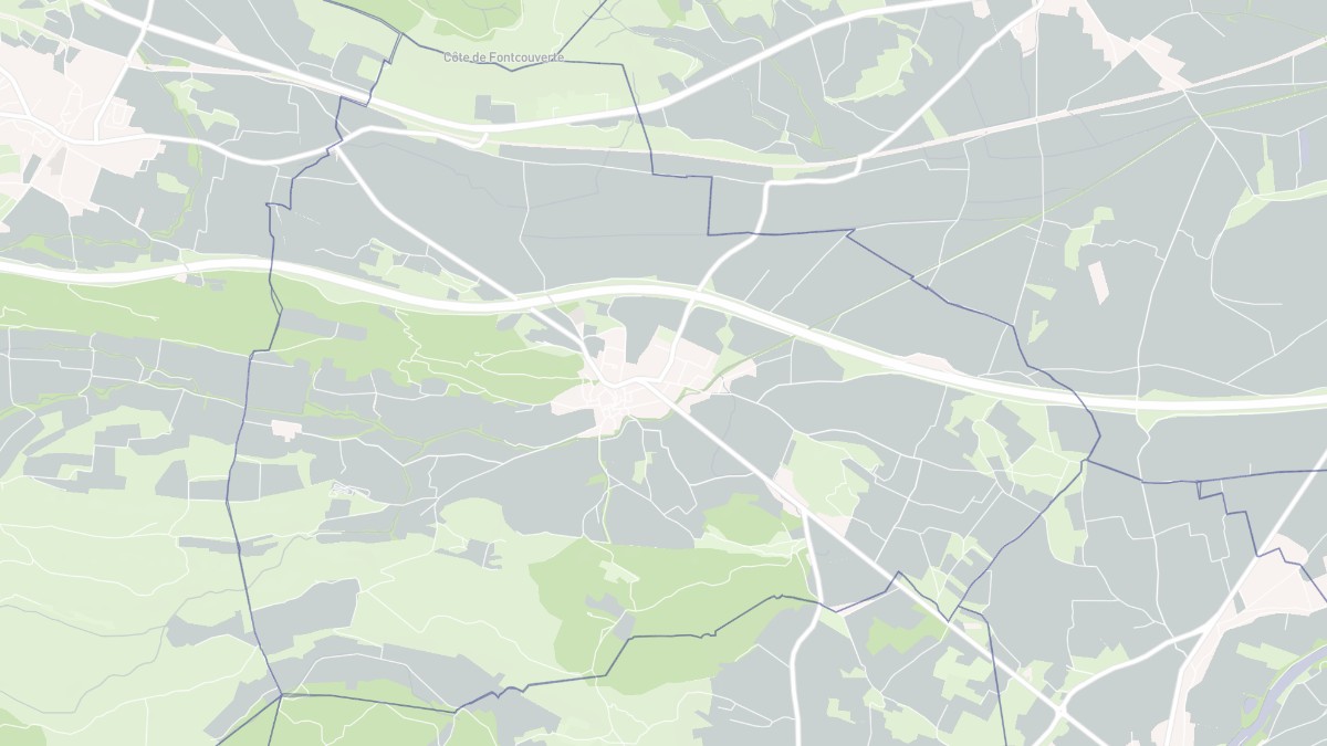 Aperçu cartographique de Fontcouverte, centré sur la commune