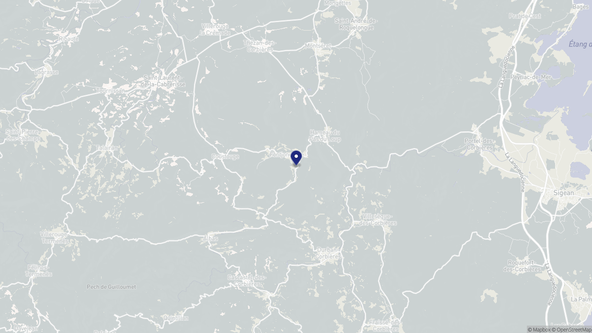 Aperçu cartographique de Fontjoncouse, centré sur la commune