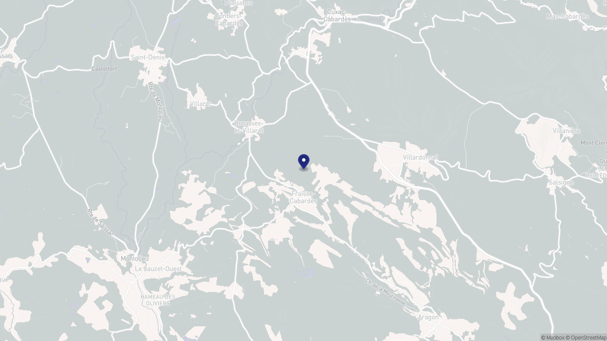 Aperçu cartographique de Fraisse-Cabardès, centré sur la commune