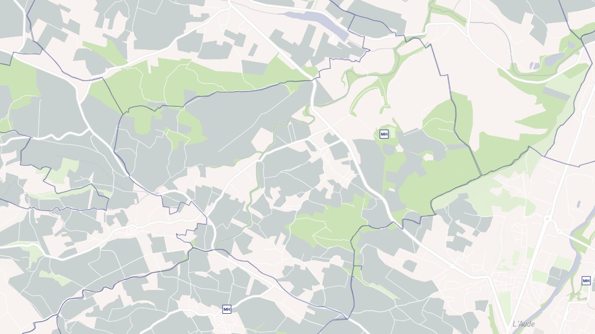 Aperçu cartographique de Gaja-et-Villedieu, centré sur la commune