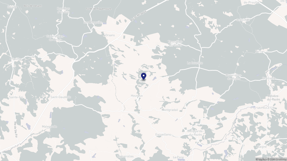 Aperçu cartographique de Hounoux, centré sur la commune