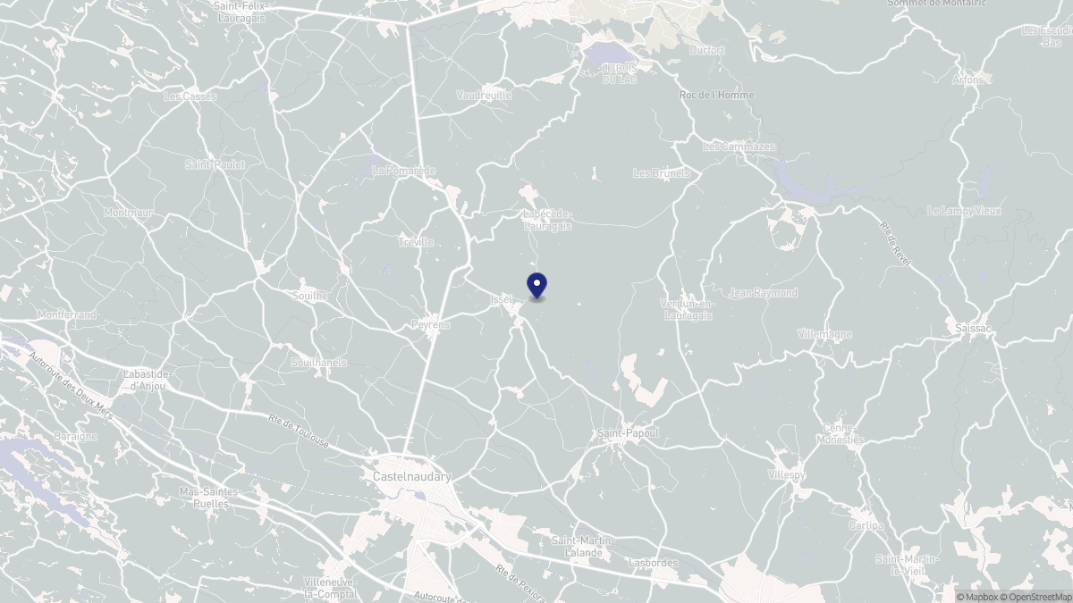 Aperçu cartographique de Issel, centré sur la commune