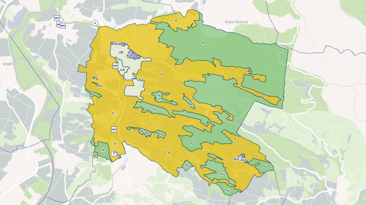 Aperçu cartographique de Leuc, centré sur la commune