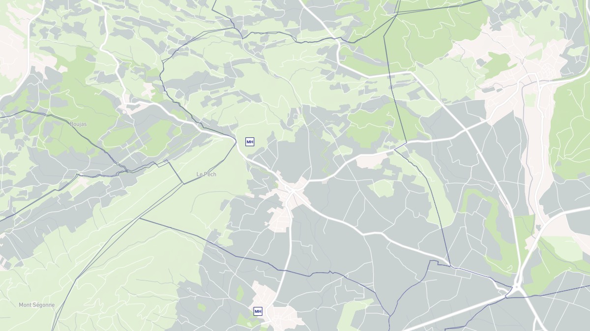 Aperçu cartographique de Mailhac, centré sur la commune