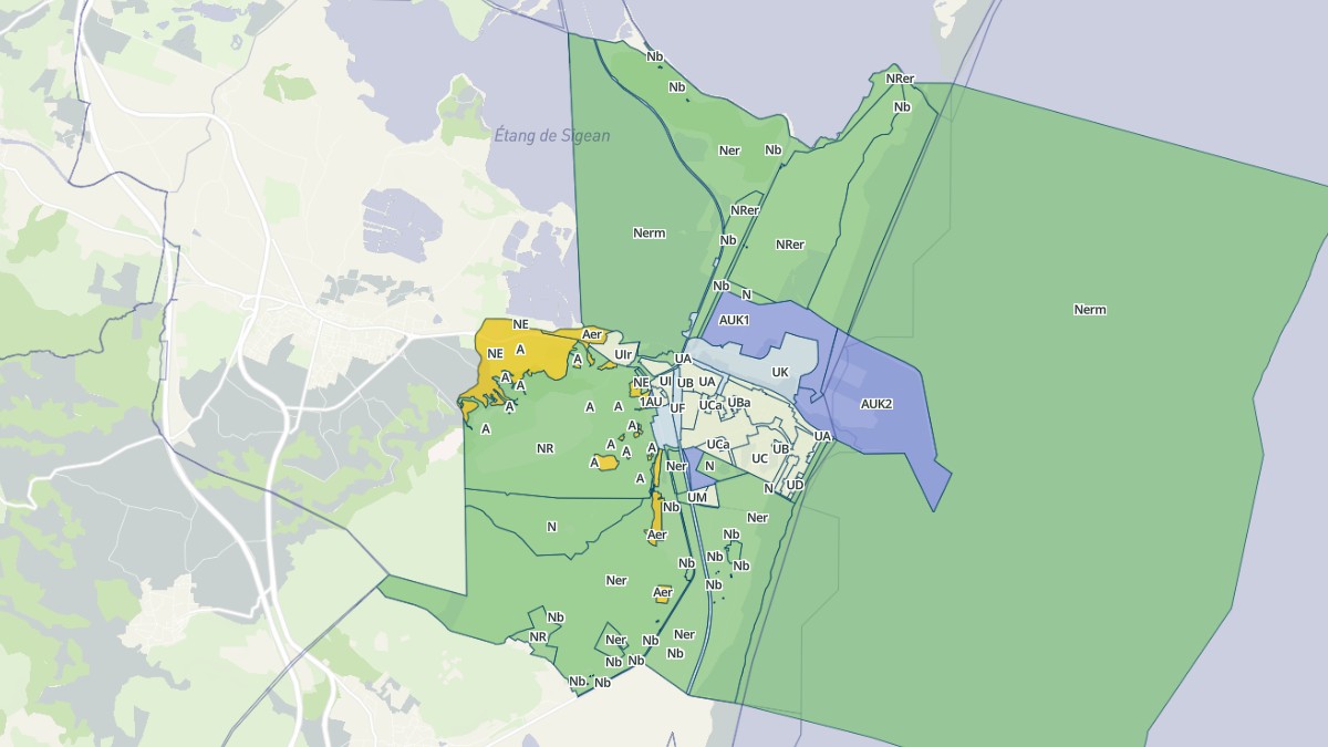 Aperçu cartographique de Port-la-Nouvelle, centré sur la commune