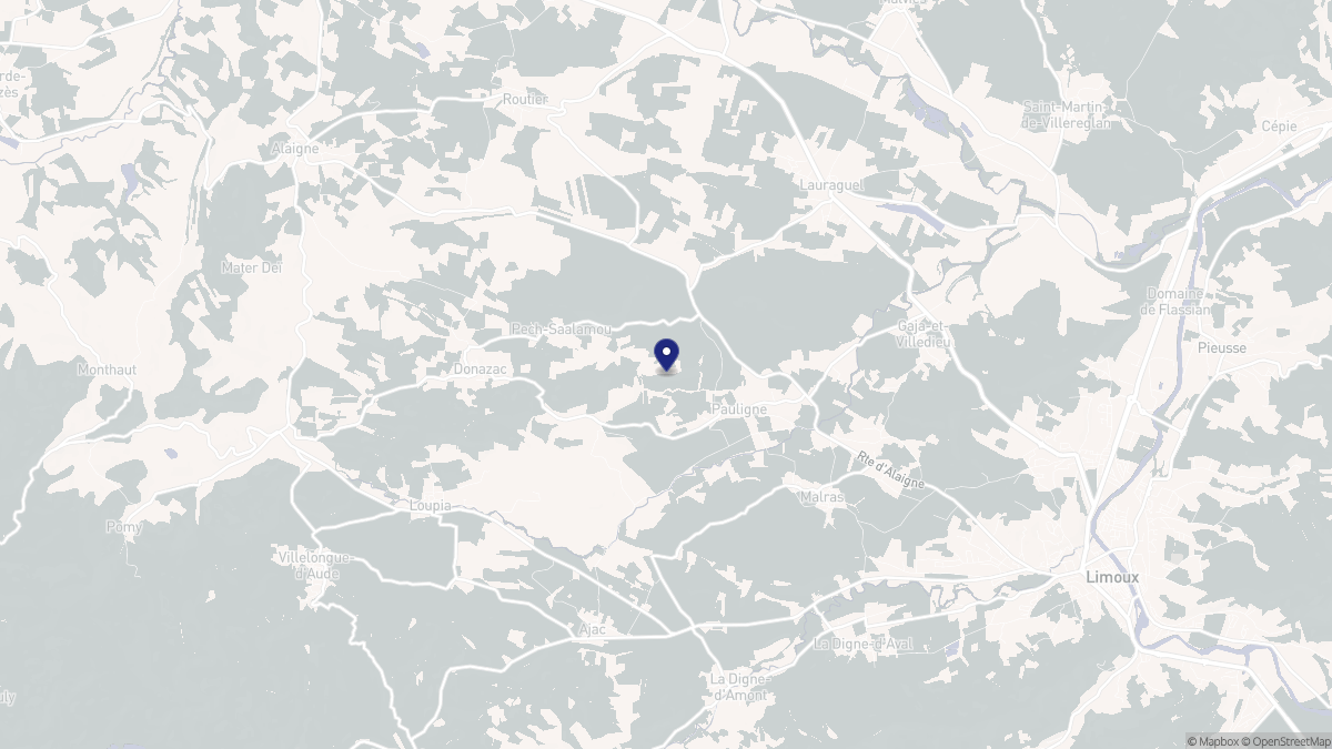 Aperçu cartographique de Pauligne, centré sur la commune