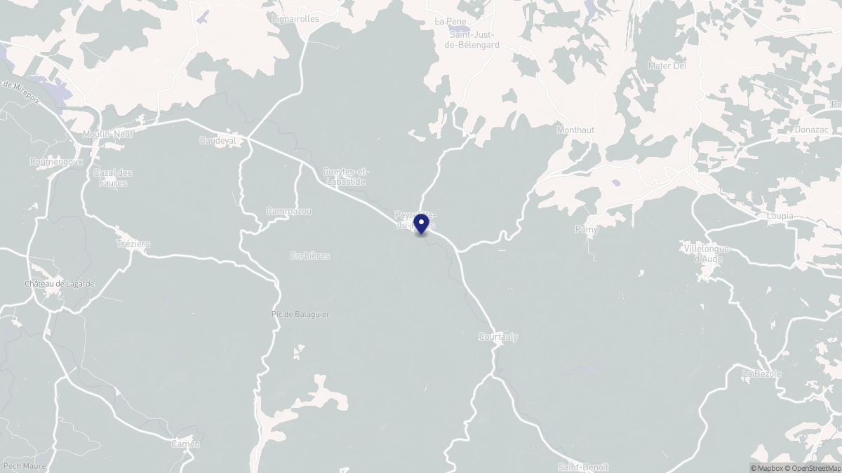 Aperçu cartographique de Peyrefitte-du-Razès, centré sur la commune