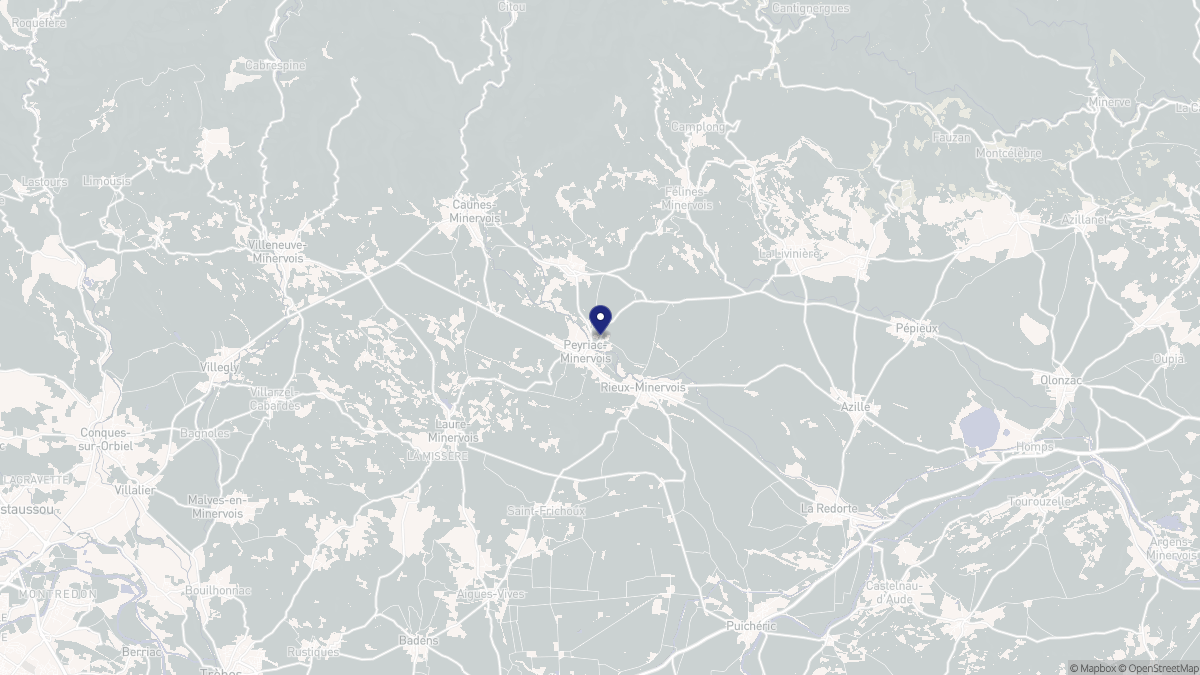 Aperçu cartographique de Peyriac-Minervois, centré sur la commune