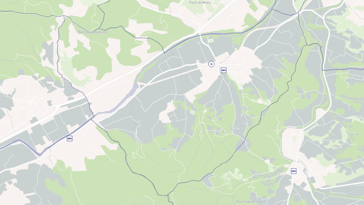 Aperçu cartographique de Pomas, centré sur la commune