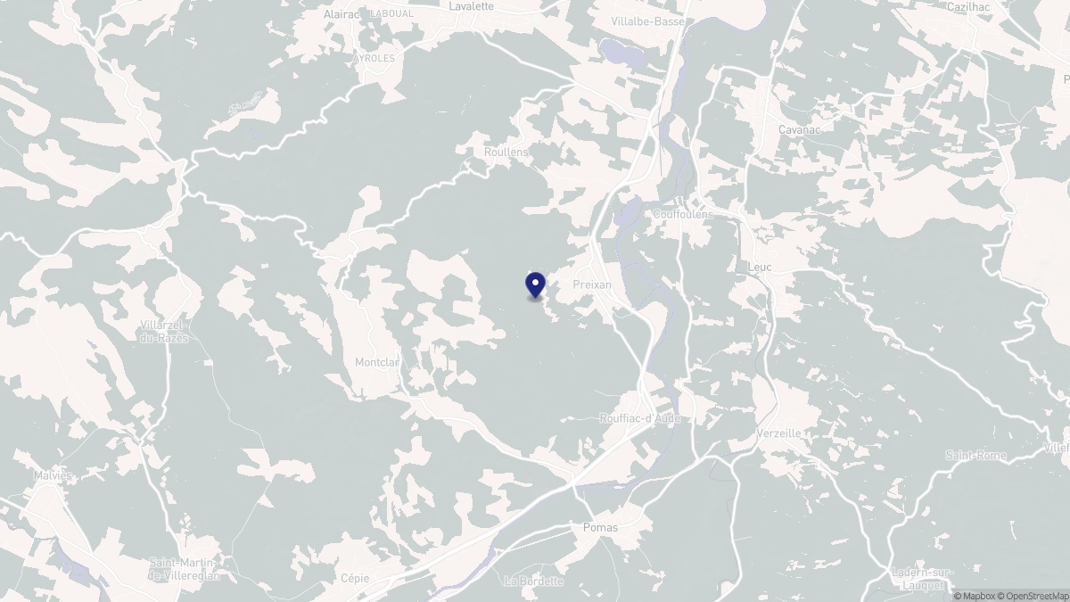 Aperçu cartographique de Preixan, centré sur la commune